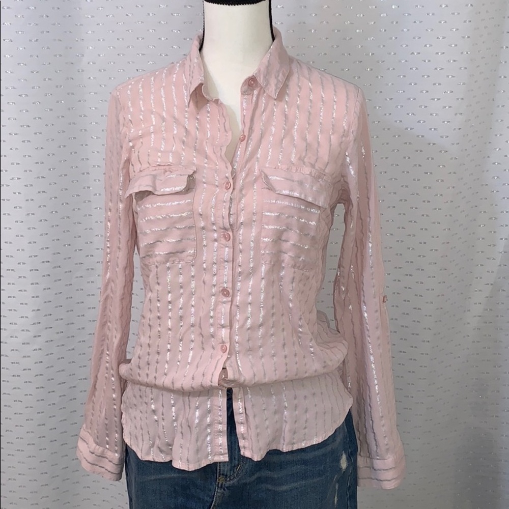 Express-Metallic Stripe The City Shirt - Picture 1 of 7